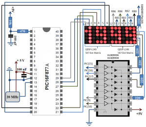 3.5 Digit 5x7 Dot Matrix Display Schematic