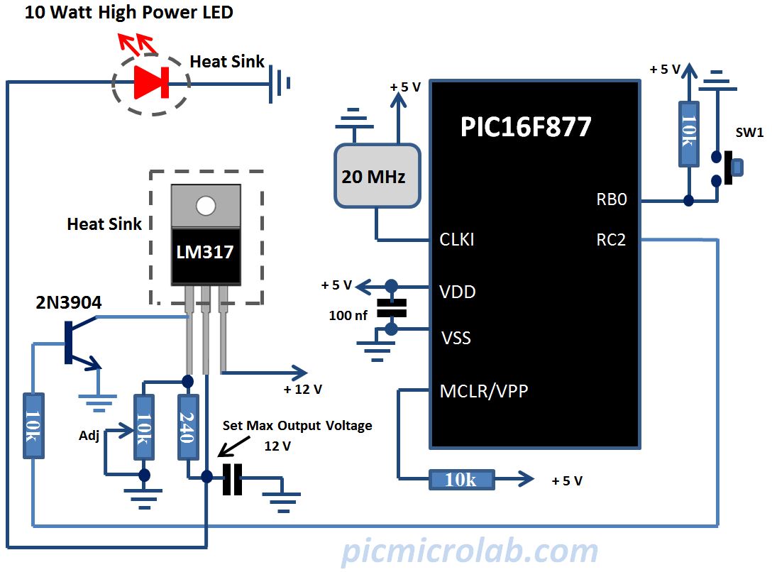 High Power LED Controller Schematic