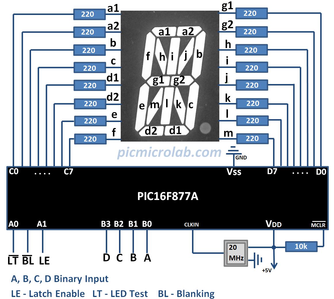 Alphanumeric Display Driver Schematic