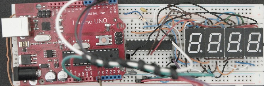 Arduino-4-Digit-7-Segment-LED-Voltmeter-MAX7219-Prototype-Board