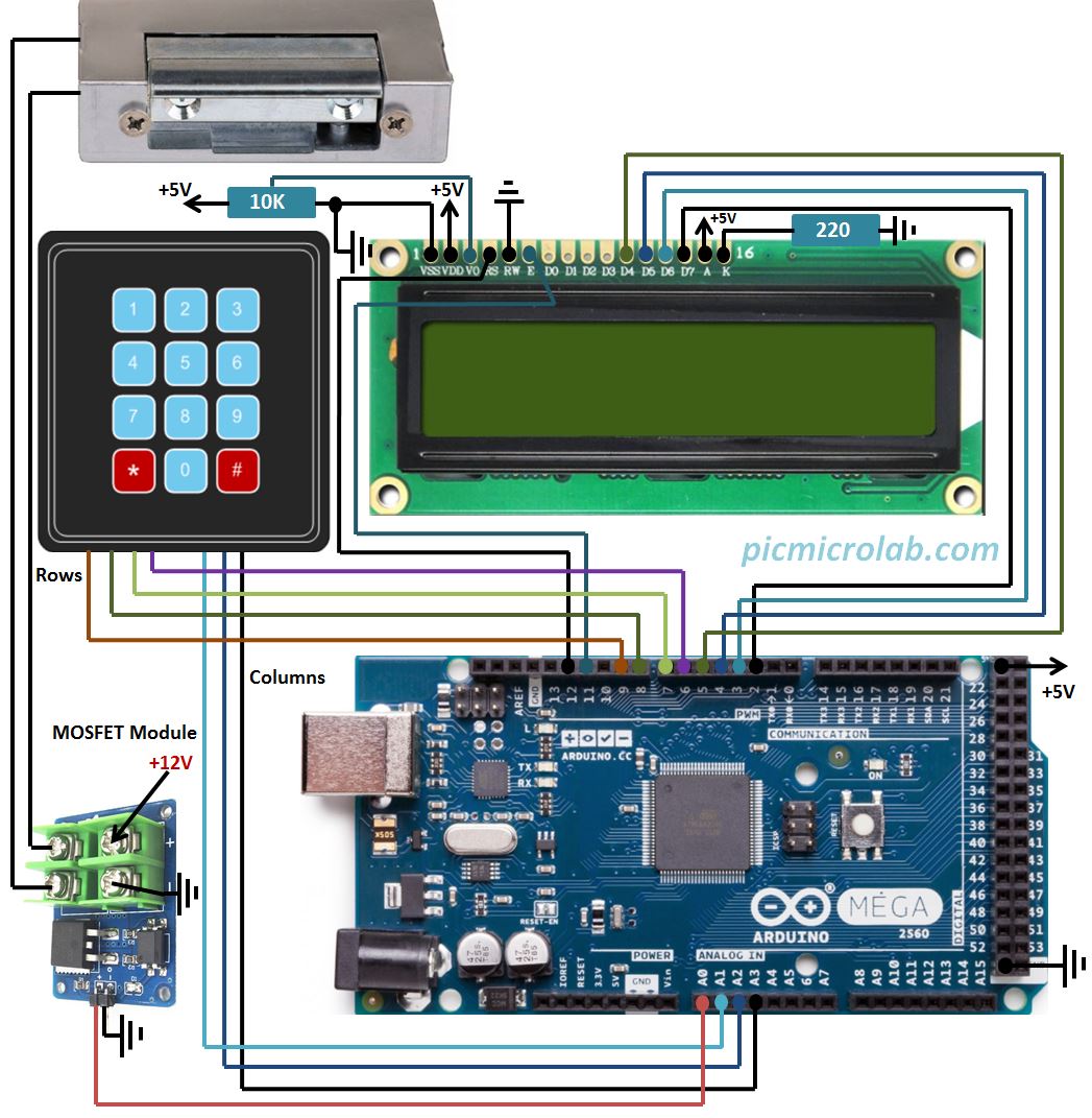 Arduino Electronic Lock Schematic