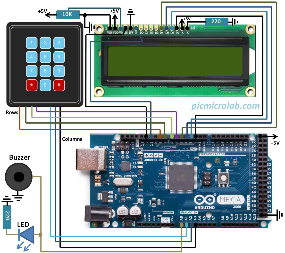 LCD Countdown Timer Arduino Schematic