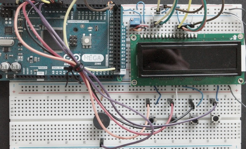 LCD-Digital-Alarm-Clock-Arduino-Prototype-Board