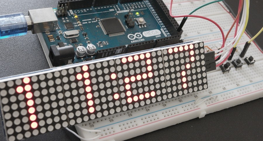 4-Digit-LED-Dot-Matrix-Clock-Arduino-Featured-Image