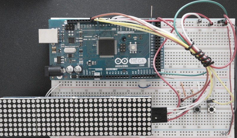 4-Digit-LED-Dot-Matrix-Clock-Arduino-Prototype-Board