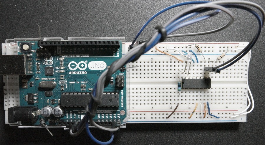 Fading-LED-with-PCF8591-Arduino-I2C-Prototype-Board