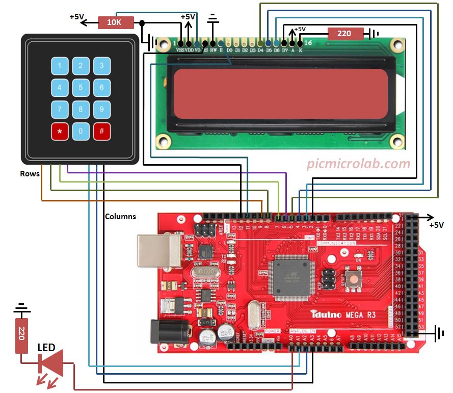 Arduino Up Down Counter LCD Schematic