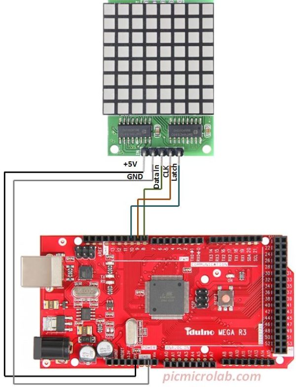 8×8 LED Matrix chaser Arduino – Microcontroller Based Projects