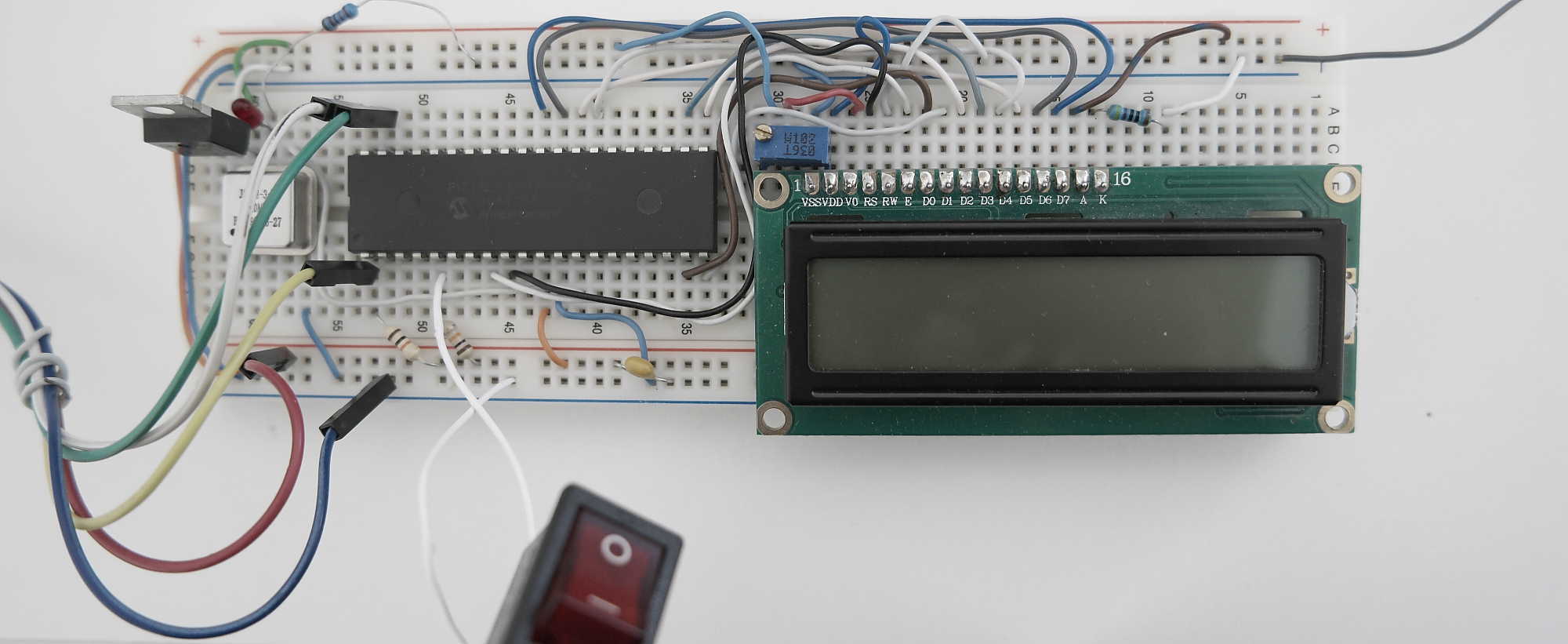 3-Digit-Up-Down-Counter-PIC16F877-Prototype-Board