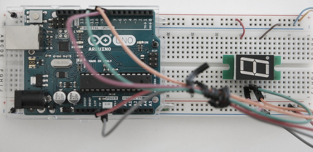 Arduino-with-74HC595-and-7-Segment-Prototype-Board