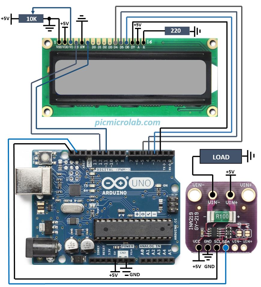 INA219-current-sensor-with-Arduino-Schematic